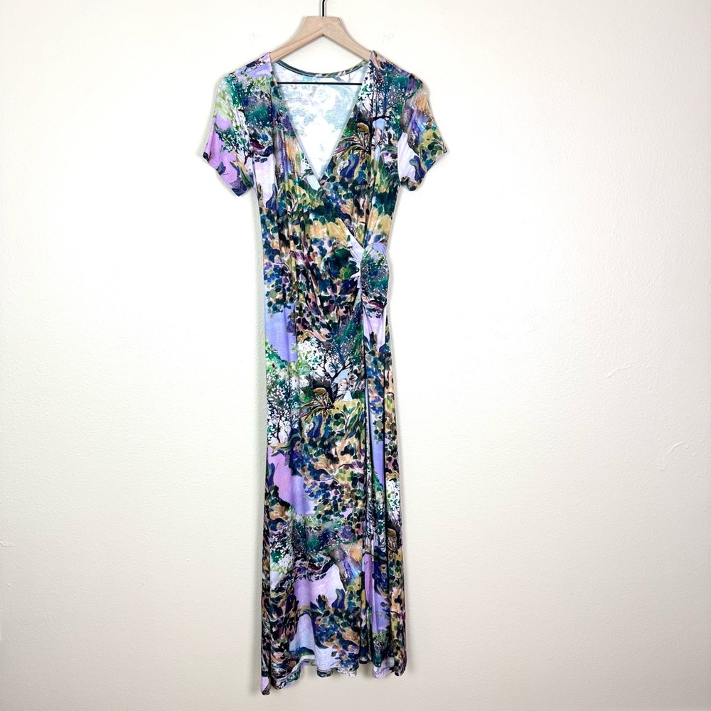 Soft Surroundings Joanna Faux Wrap Jersey Dress Joli Jardin Floral Print Size XS - Picture 3 of 9